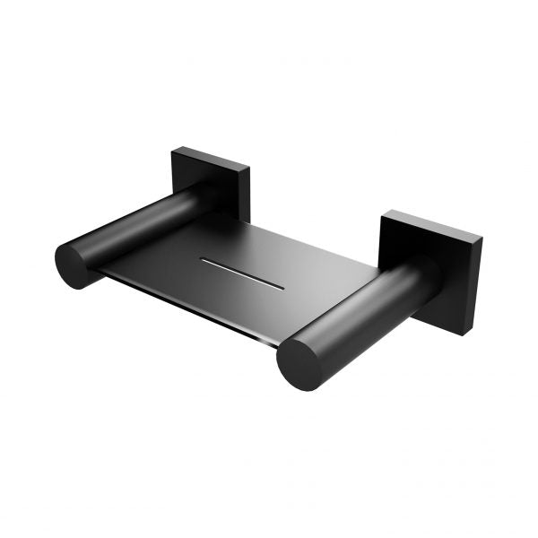 Radii Soap Dish Holder Square Plate - Matte Black
