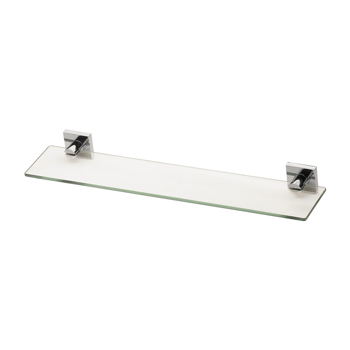 Radii Glass Shelf Square Plate - Chrome