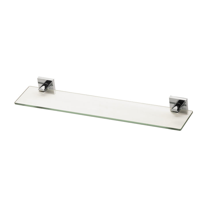 Radii Glass Shelf Square Plate - Chrome