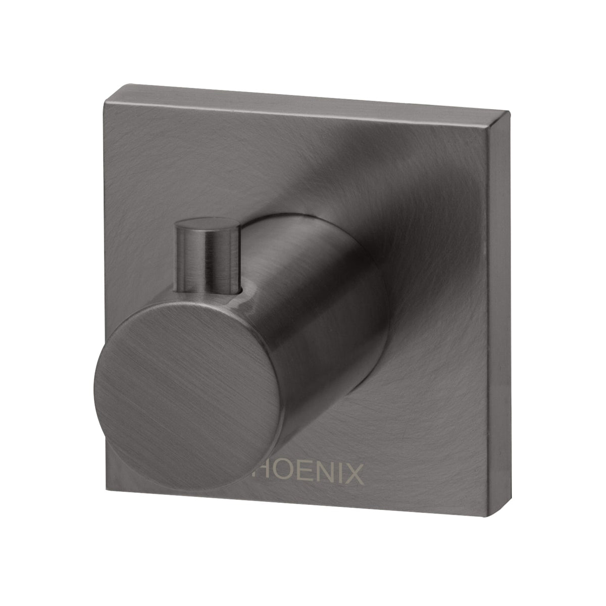 Radii Robe Hook Square Plate - Brushed Carbon