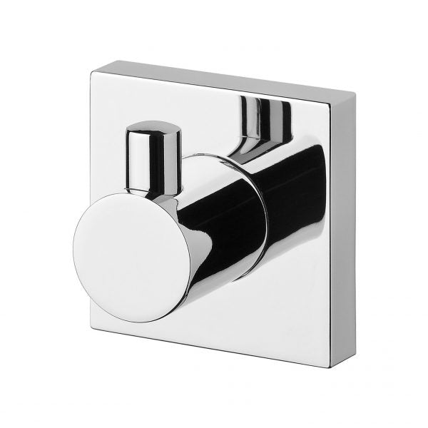 Radii Robe Hook Square Plate - Chrome