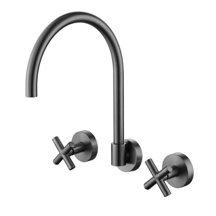 Ryker Wall Sink Set 1/4 Turn - Brushed Gunmetal