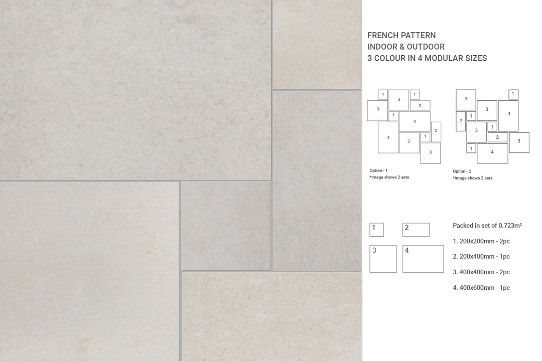 Terra French Pattern Salina Porcelain Tile detail