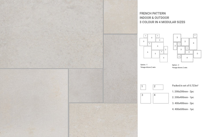 Terra French Pattern Salina Porcelain Tile detail
