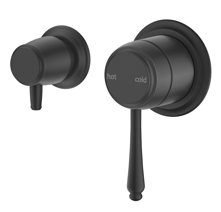 Mica Heritage Shower Mixer Diverter - Sideways - TRIM KIT ONLY - Black