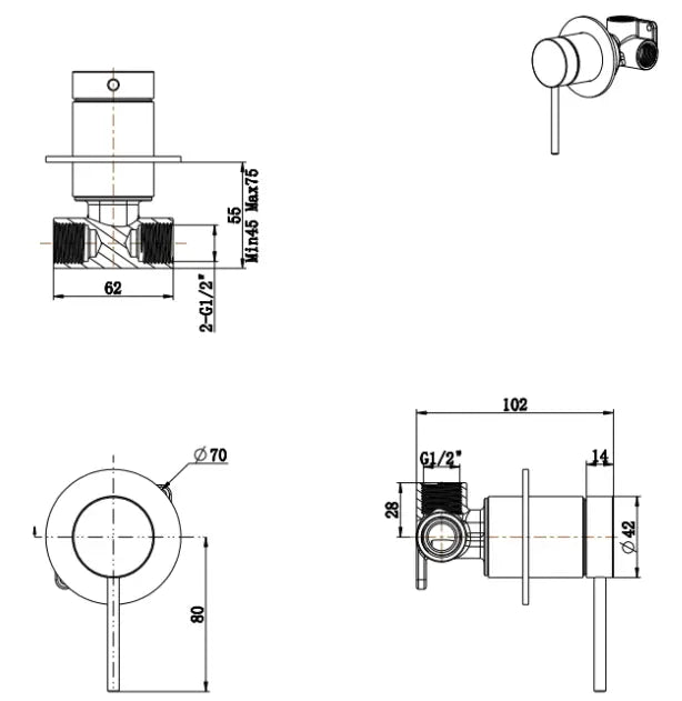 Mica Shower Mixer - TRIM KIT ONLY