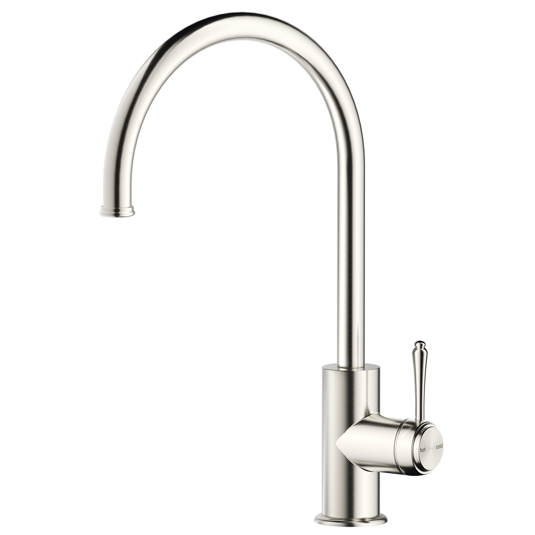 Mica Heritage Gooseneck Sink Mixer - Brushed Nickel