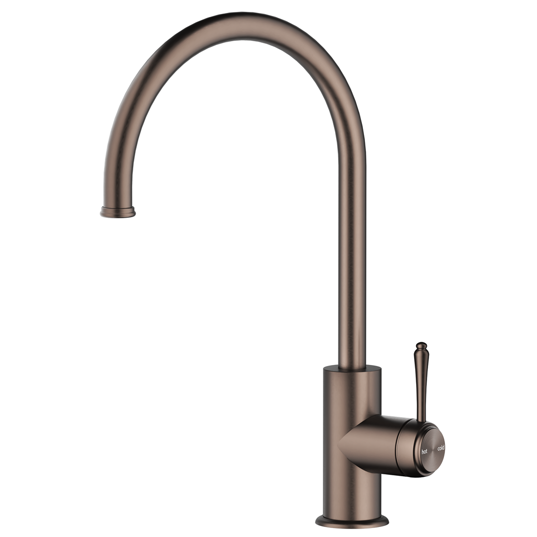 Mica Heritage Gooseneck Sink Mixer - Dusk Bronze