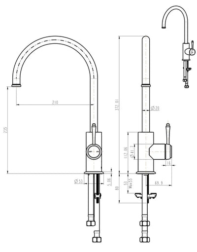 Mica Heritage Gooseneck Sink Mixer
