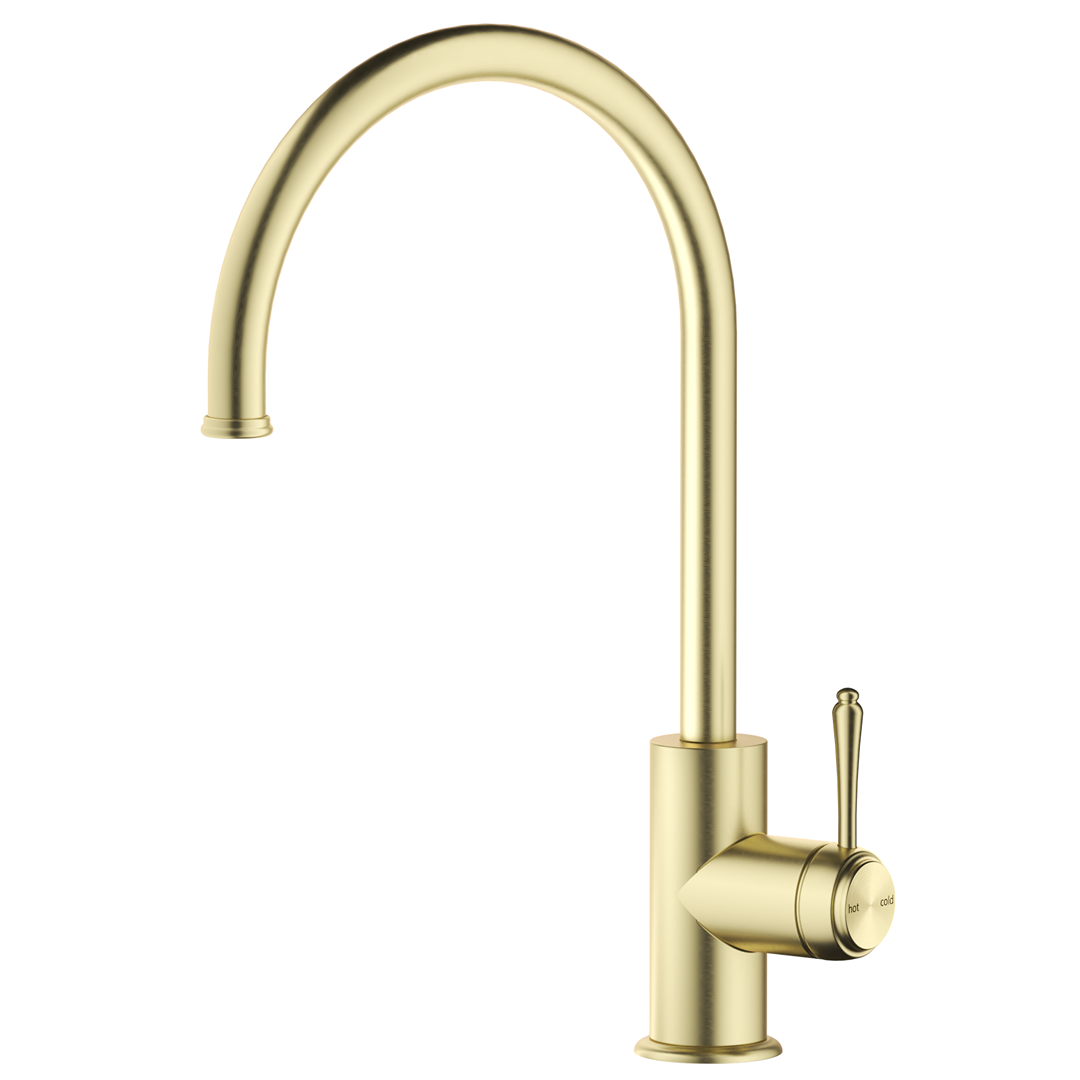 Mica Heritage Gooseneck Sink Mixer - French Gold