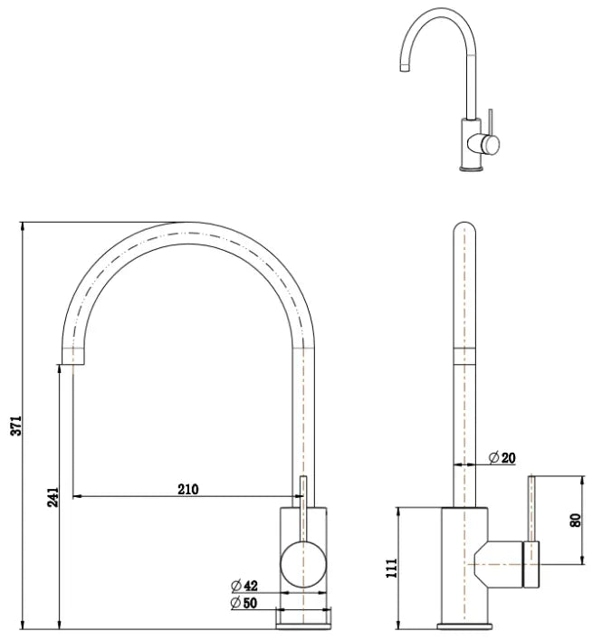 Mica Gooseneck Sink Mixer