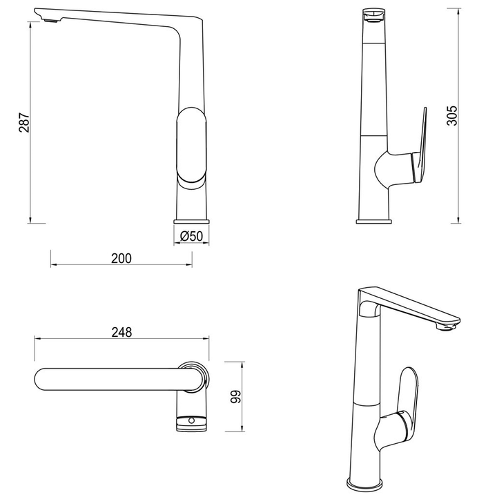 Bella Vista Lantra Sink Mixer - Chrome
