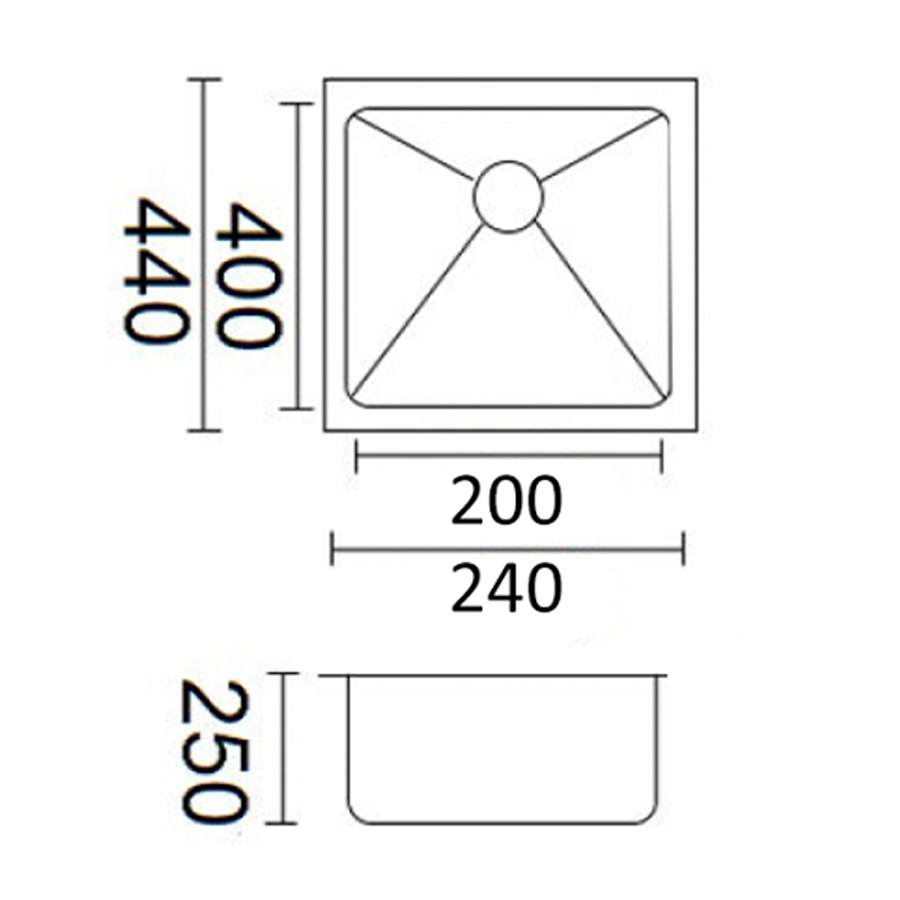 Luminare Sink 240 x 440mm - Stainless Steel