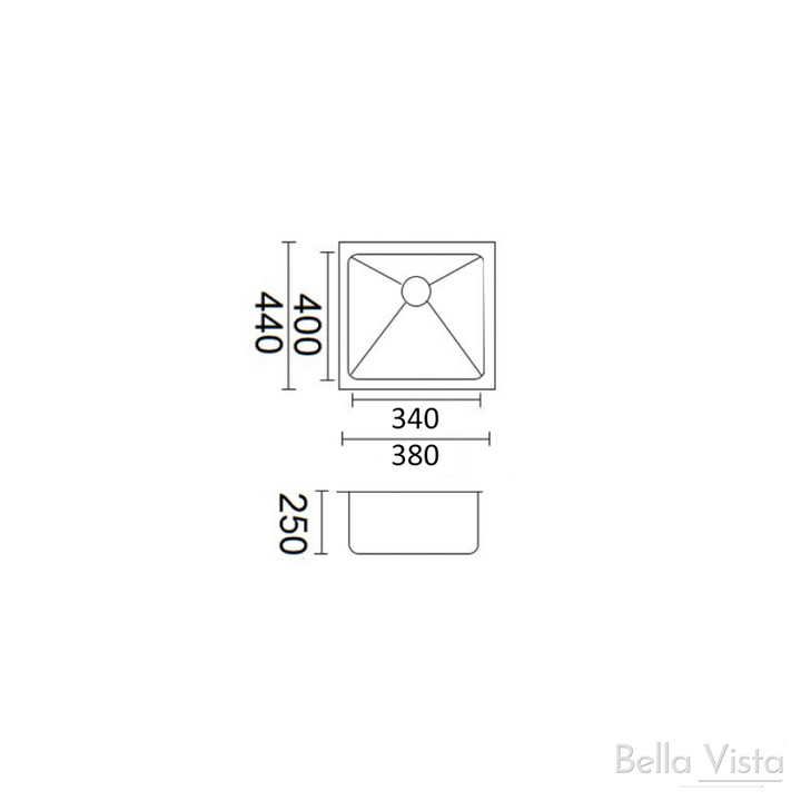 Luminare sink dimension drawing SNK-P-3844 (fits this protection grid)