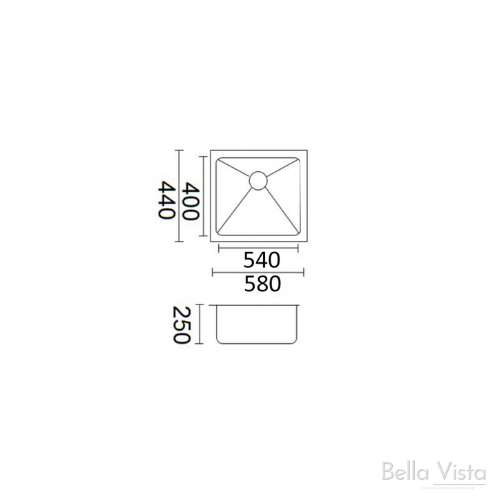 Luminare sink dimension drawing SNK-P-5844 (fits this protection grid)