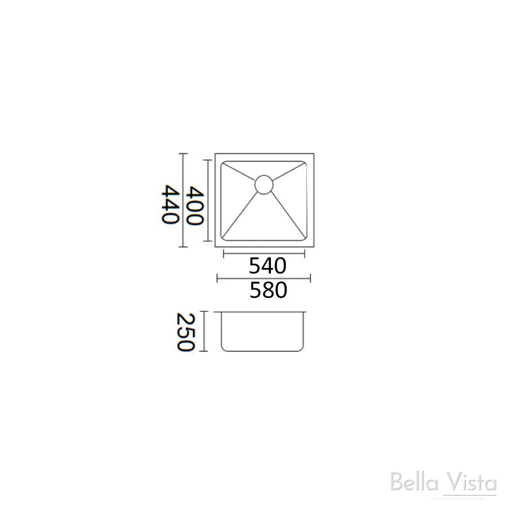 Luminare sink dimension drawing SNK-P-5844 (fits this protection grid)