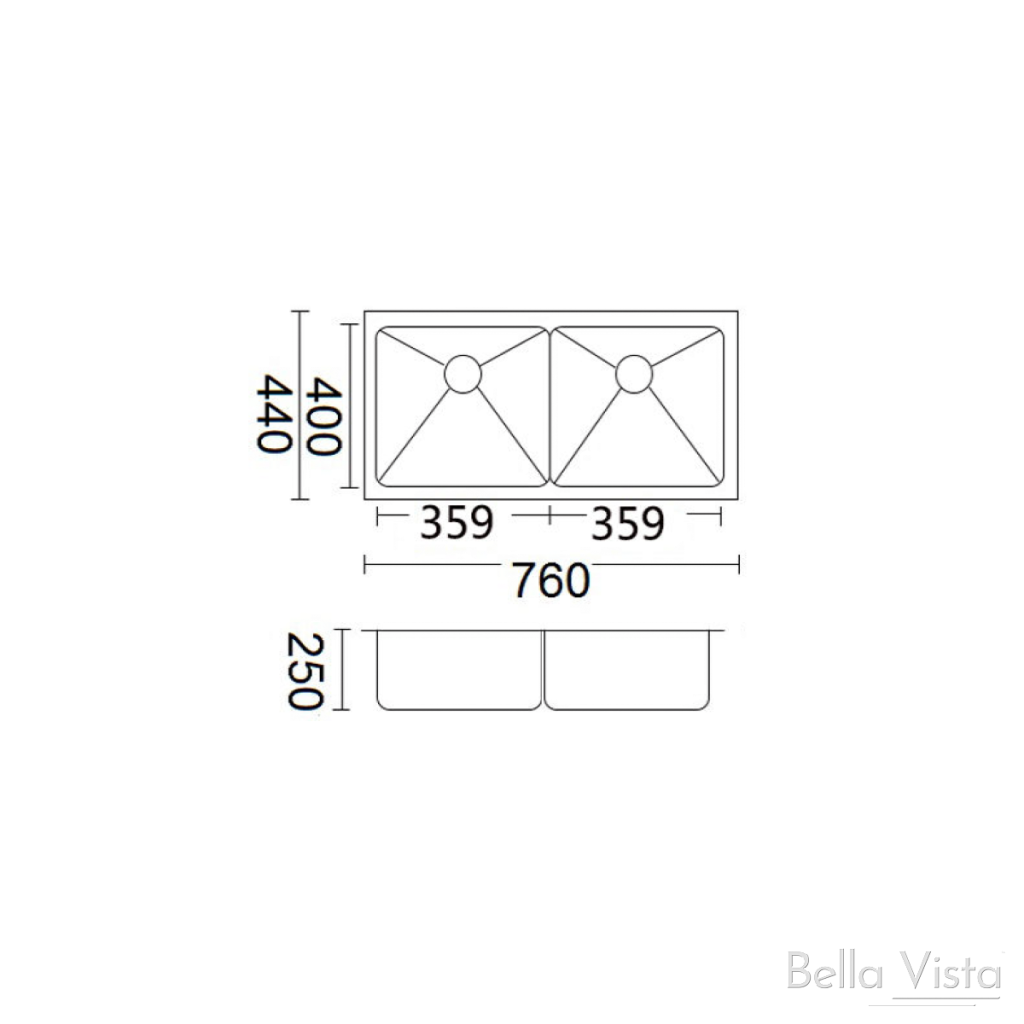 Luminare sink dimension drawing SNK-P-7644 (fits this protection grid)