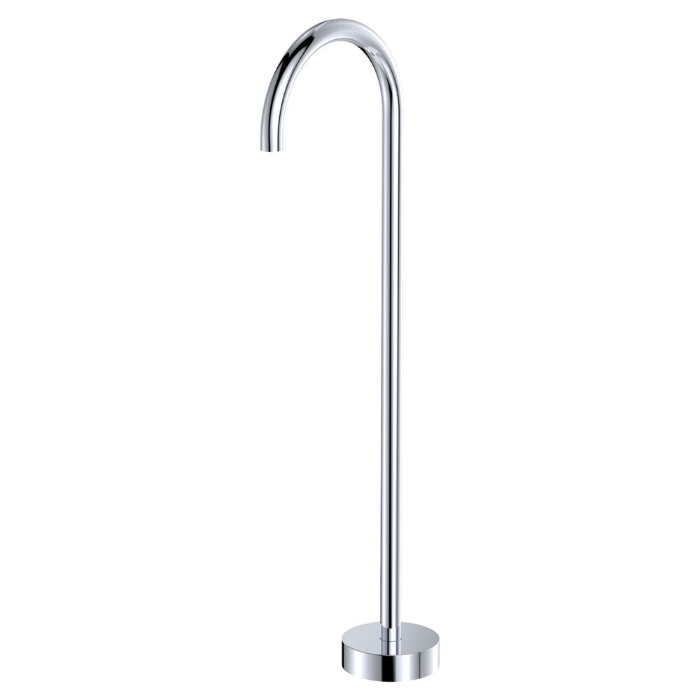 Kaya Gooseneck Floor Mounted Bath Outlet - Chrome