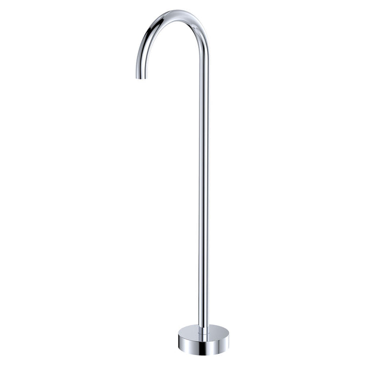 Kaya Gooseneck Floor Mounted Bath Outlet - Chrome