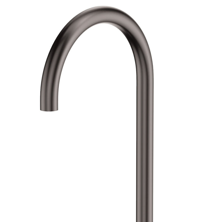 Kaya Gooseneck Floor Mounted Bath Outlet - Gun Metal