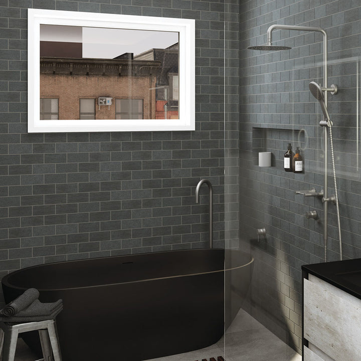 Kaya Gooseneck Floor Mounted Bath Outlet - Gun Metal