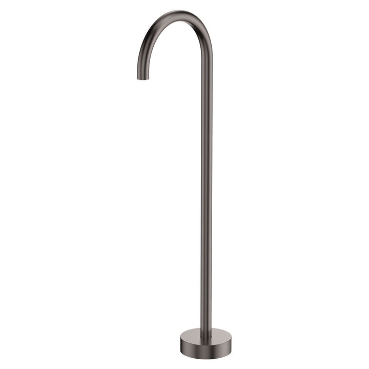 Kaya Gooseneck Floor Mounted Bath Outlet - Gun Metal