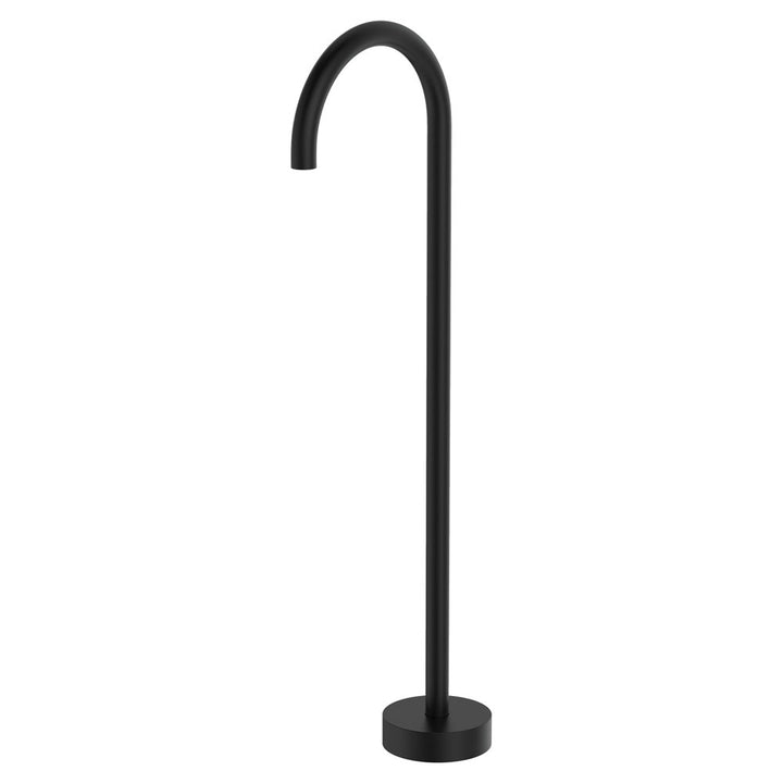 Kaya Gooseneck Floor Mounted Bath Outlet - Matte Black