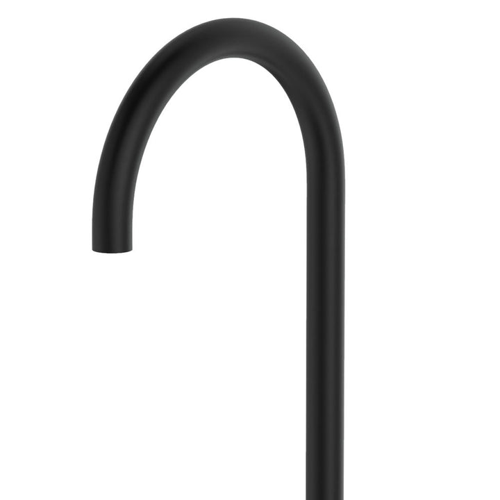 Kaya Gooseneck Floor Mounted Bath Outlet - Matte Black