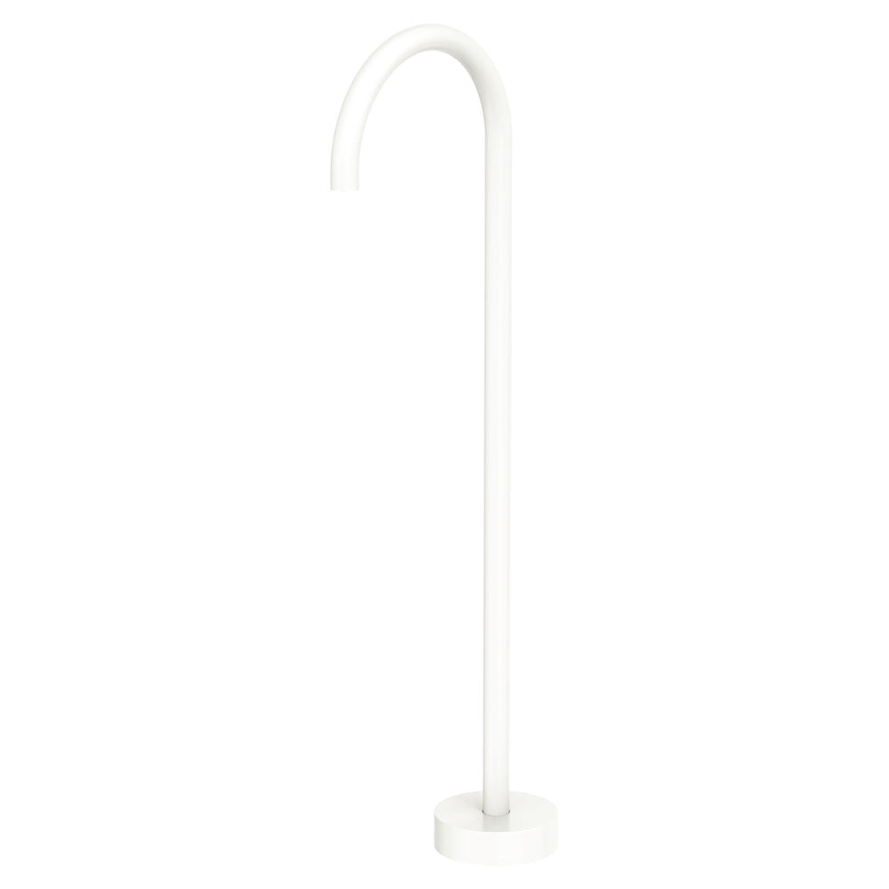 Kaya Gooseneck Floor Mounted Bath Outlet - Matte White