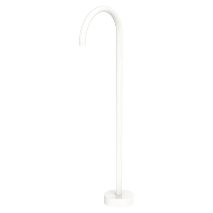 Kaya Gooseneck Floor Mounted Bath Outlet - Matte White