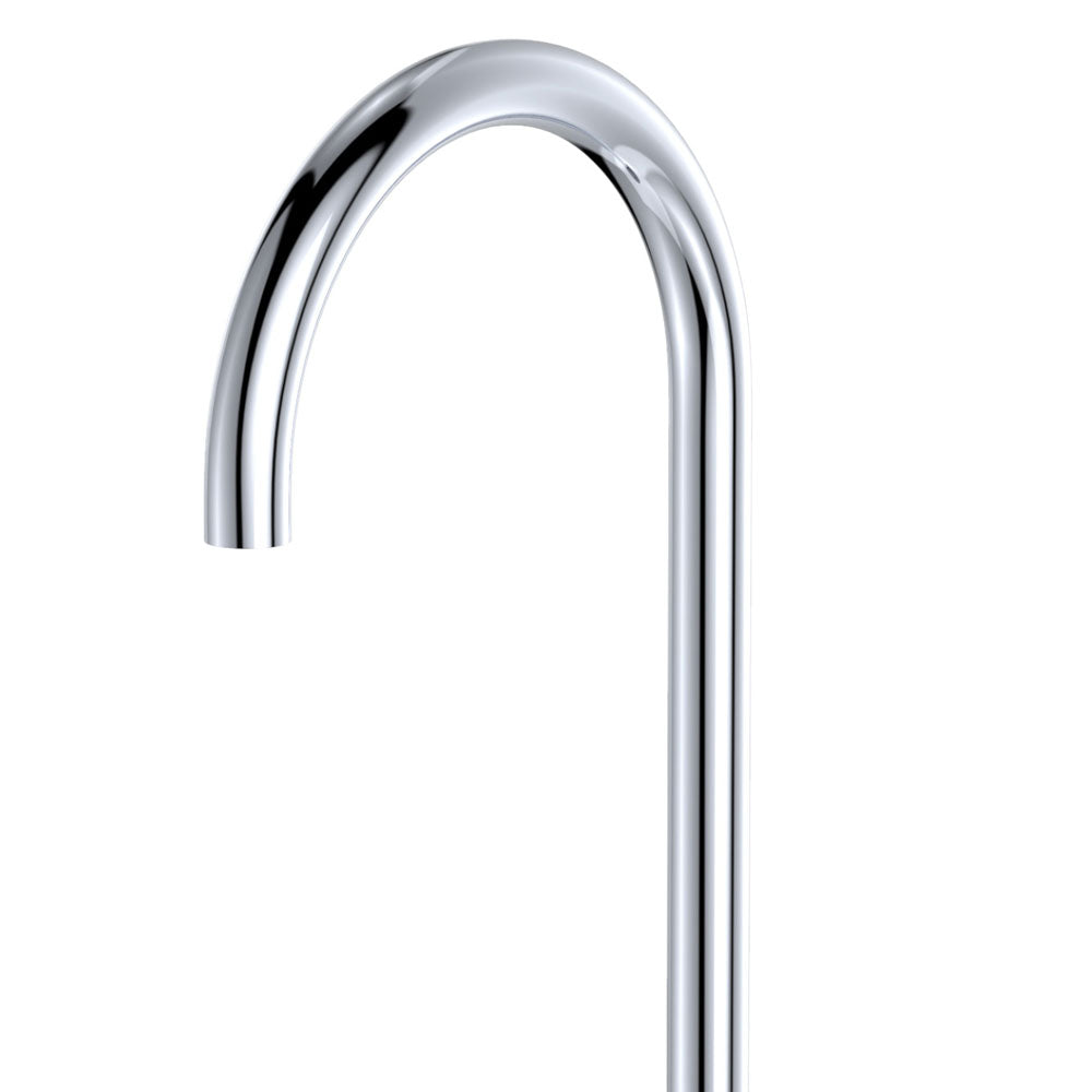 Kaya Gooseneck Floor Mounted Bath Outlet - Chrome