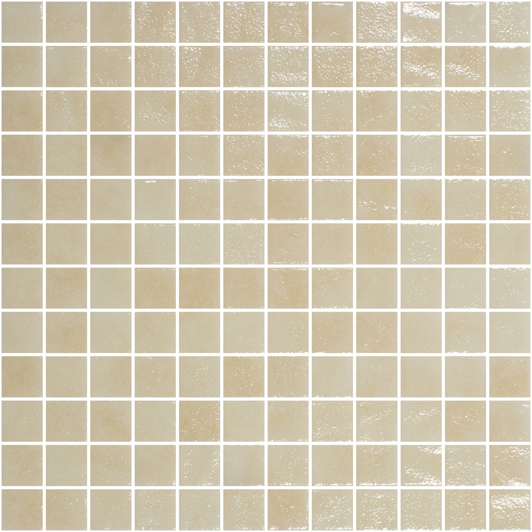 Genuine Sand Beige Glass Pool Mosaic tile face