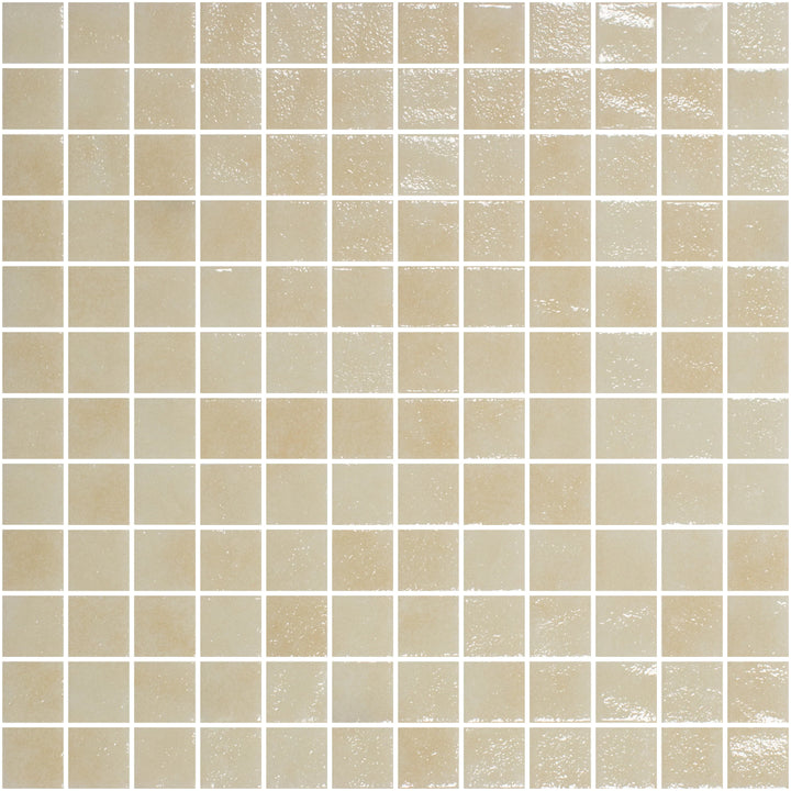 Genuine Sand Beige Glass Pool Mosaic tile face