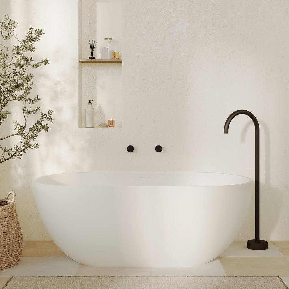 Nero Solid Surface Bath, 1550mm - Fienza image 4