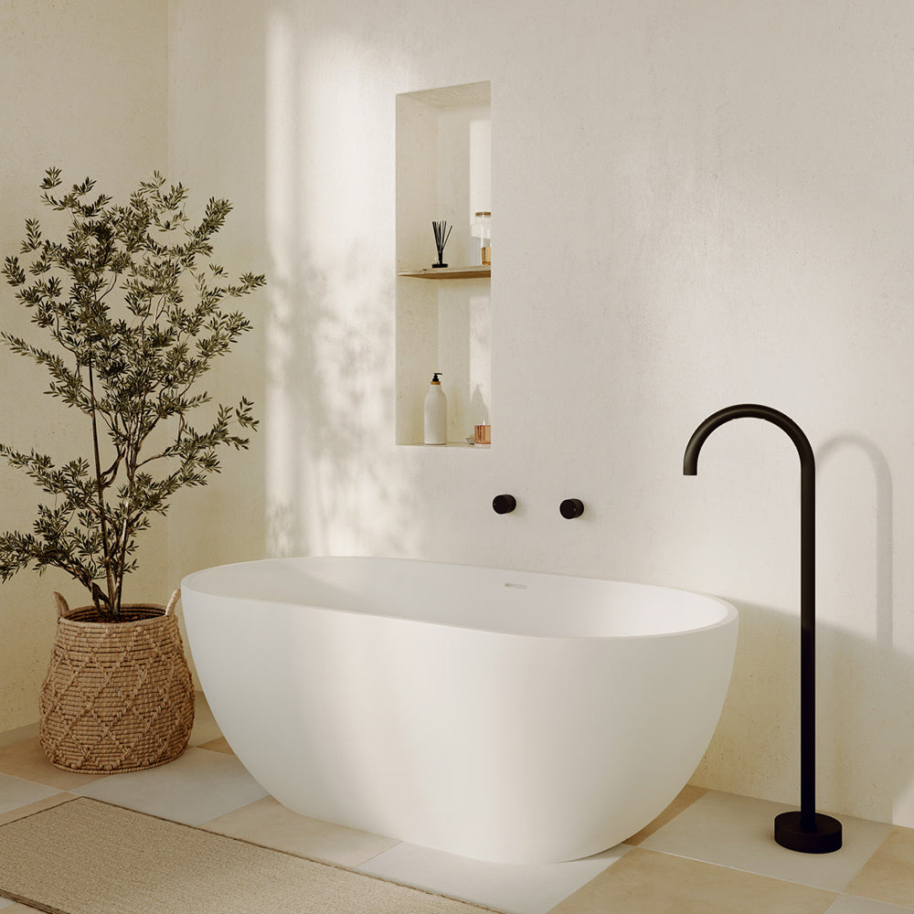 Nero Solid Surface Bath, 1550mm - Fienza image 5