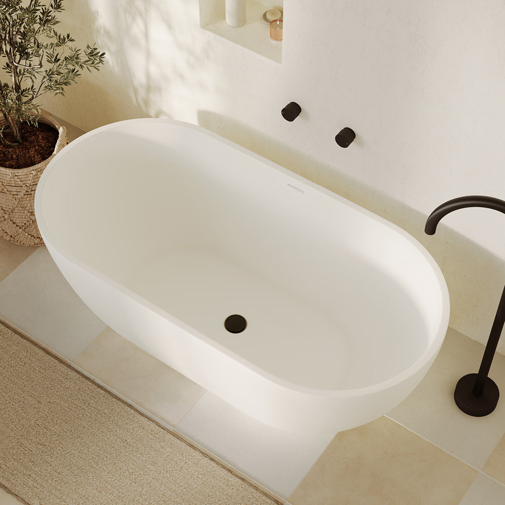 Nero Solid Surface Bath, 1550mm - Fienza image 6