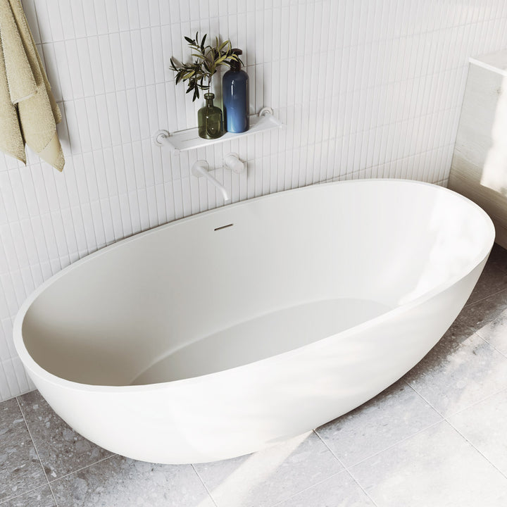 Sasso Solid Surface Bath, 1650mm - Fienza image 6