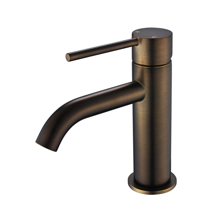 Star Mini Basin Mixer Curved Spout - Antique Brass (STRM001-1AB)