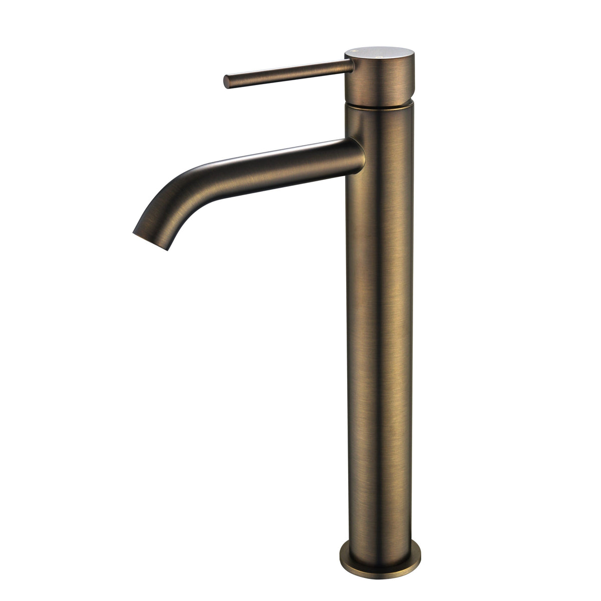 Star Mini High Rise Basin Mixer Curved Spout - Antique Brass (STRM002-1AB)