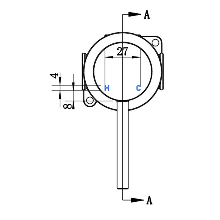 Star Mini Shower Mixer 60mm TRIM KIT - Elenni specification drawing