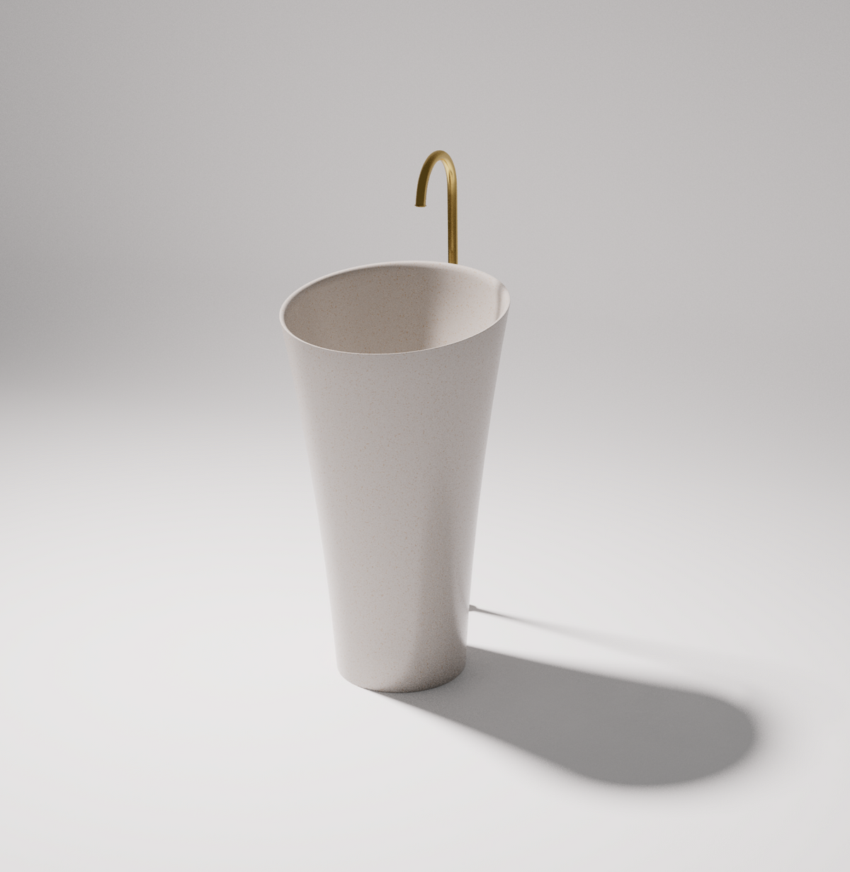 Speaker above counter basin — side view