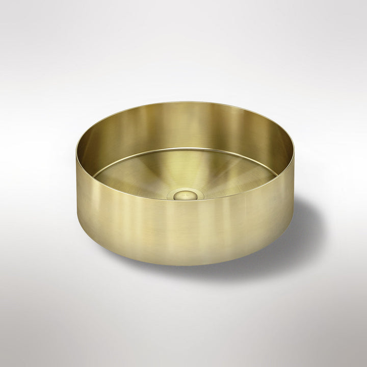 Lavello Round Steel Bathroom Basin 380 x 110 - PVD Tiger Bronze