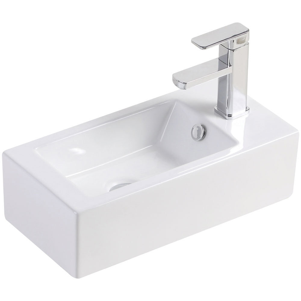 Linea Right-Hand Wall Basin - Gloss White
