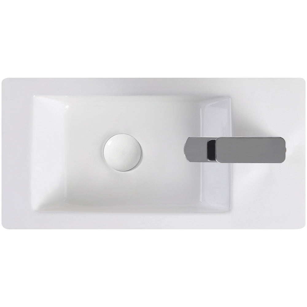 Linea Right-Hand Wall Basin - Gloss White