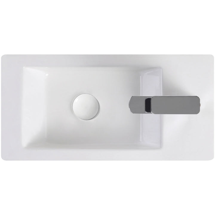 Linea Right-Hand Wall Basin - Gloss White