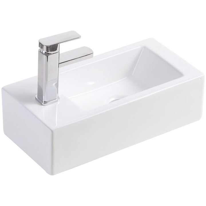 Linea Left-Hand Wall Basin - Gloss White