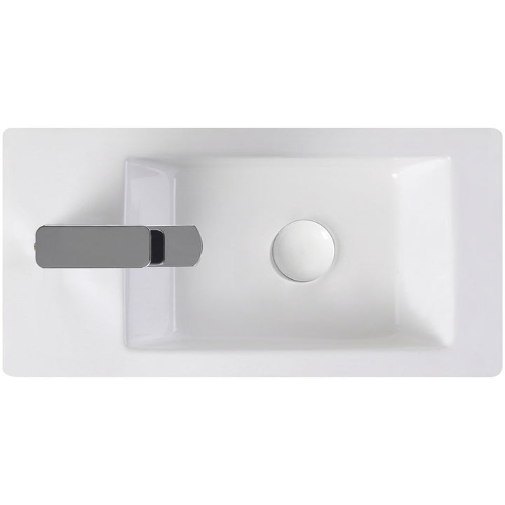 Linea Left-Hand Wall Basin - Gloss White