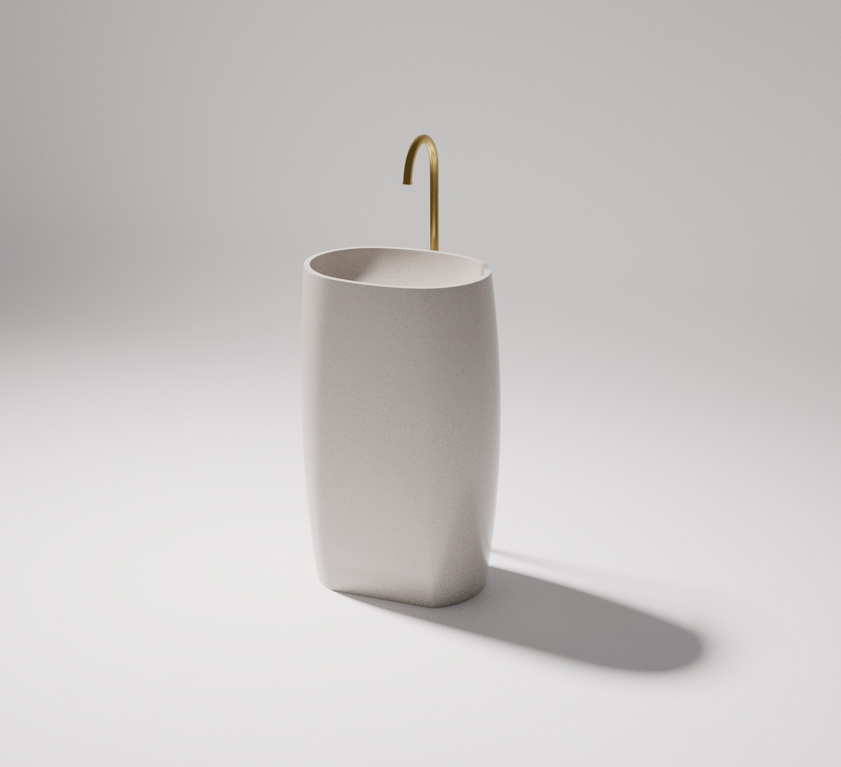 Unique above counter basin — side view