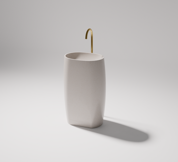 Unique above counter basin — side view