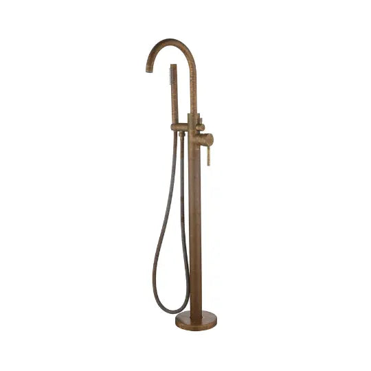 Mica Living Brass Freestanding Bath Mixer with Hand Shower - Accelerated